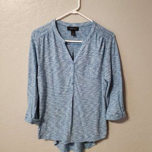 Style&co. Blue Relaxed-Fit Button-Front Shirt Medium